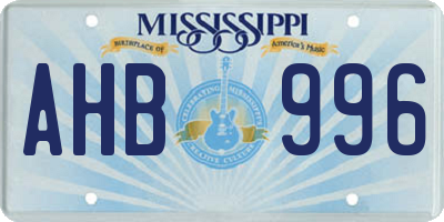 MS license plate AHB996