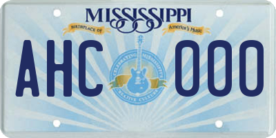 MS license plate AHC000