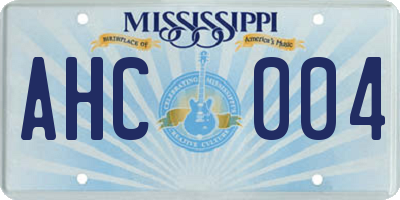 MS license plate AHC004