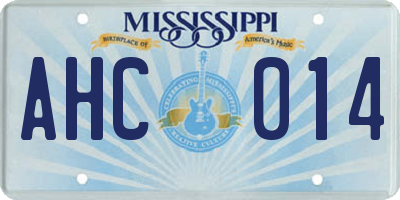 MS license plate AHC014