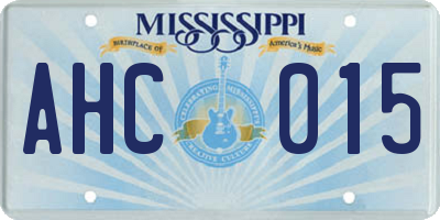 MS license plate AHC015