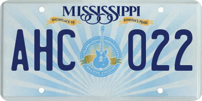 MS license plate AHC022