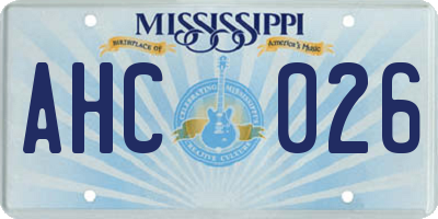 MS license plate AHC026