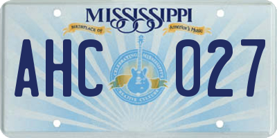 MS license plate AHC027