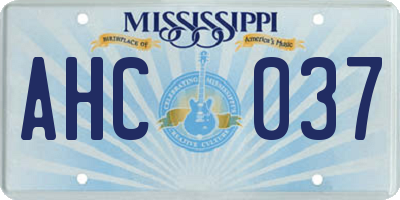 MS license plate AHC037