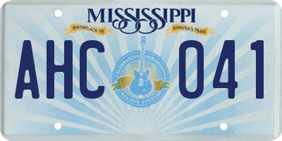 MS license plate AHC041