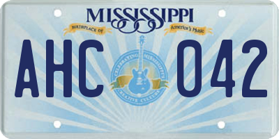 MS license plate AHC042