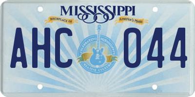 MS license plate AHC044