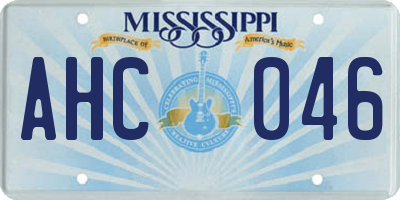 MS license plate AHC046