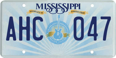 MS license plate AHC047