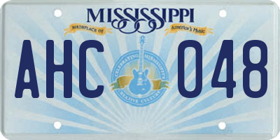 MS license plate AHC048