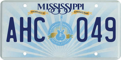 MS license plate AHC049