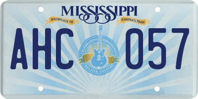MS license plate AHC057