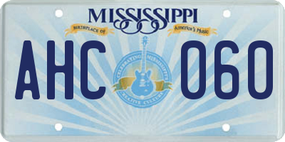 MS license plate AHC060