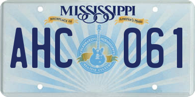 MS license plate AHC061