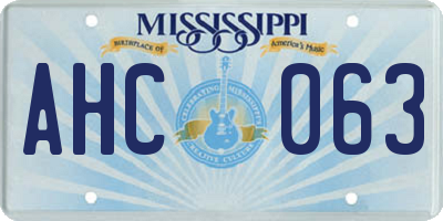 MS license plate AHC063