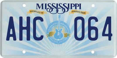 MS license plate AHC064