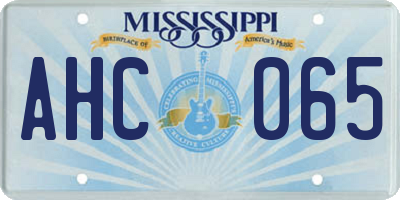 MS license plate AHC065