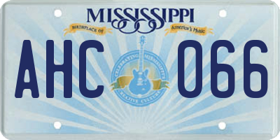 MS license plate AHC066