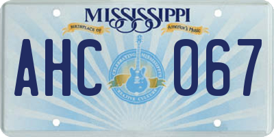 MS license plate AHC067