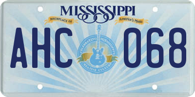 MS license plate AHC068