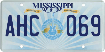MS license plate AHC069