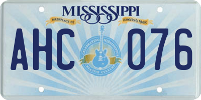 MS license plate AHC076