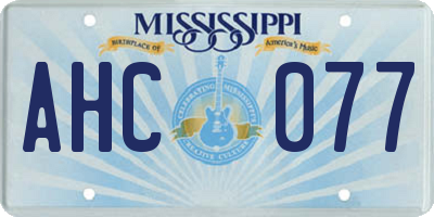 MS license plate AHC077