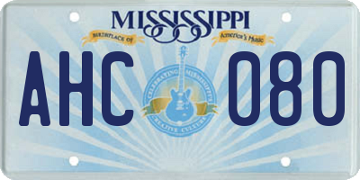MS license plate AHC080