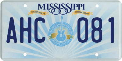 MS license plate AHC081