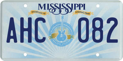 MS license plate AHC082