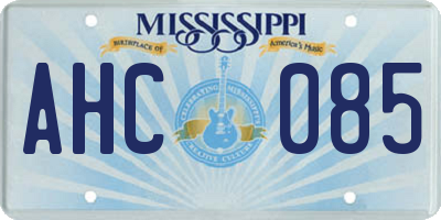 MS license plate AHC085