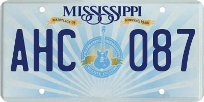 MS license plate AHC087