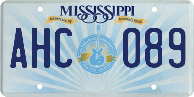 MS license plate AHC089
