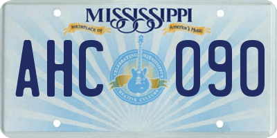 MS license plate AHC090