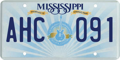 MS license plate AHC091