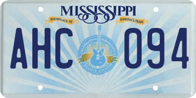 MS license plate AHC094