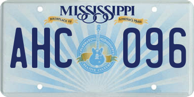MS license plate AHC096