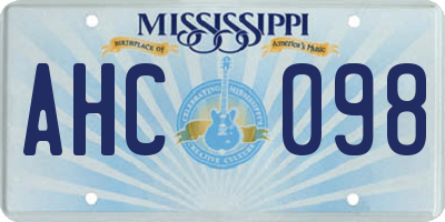 MS license plate AHC098