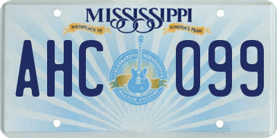 MS license plate AHC099