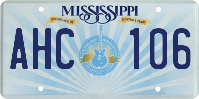 MS license plate AHC106