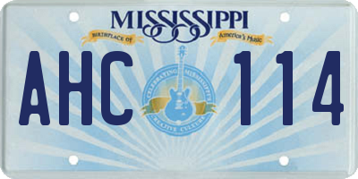 MS license plate AHC114