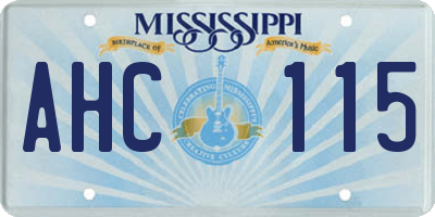 MS license plate AHC115