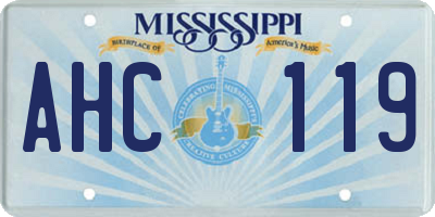 MS license plate AHC119