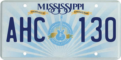 MS license plate AHC130