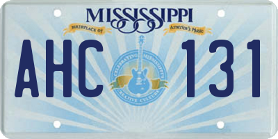 MS license plate AHC131