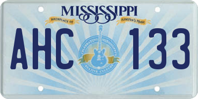MS license plate AHC133