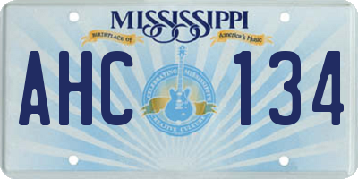 MS license plate AHC134