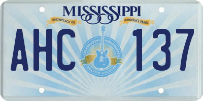MS license plate AHC137