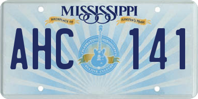 MS license plate AHC141